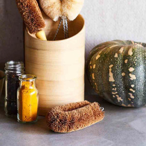 Natural Kitchen Scrubber - Coconut Fibre Bristles, shown as a standalone product for clear identification